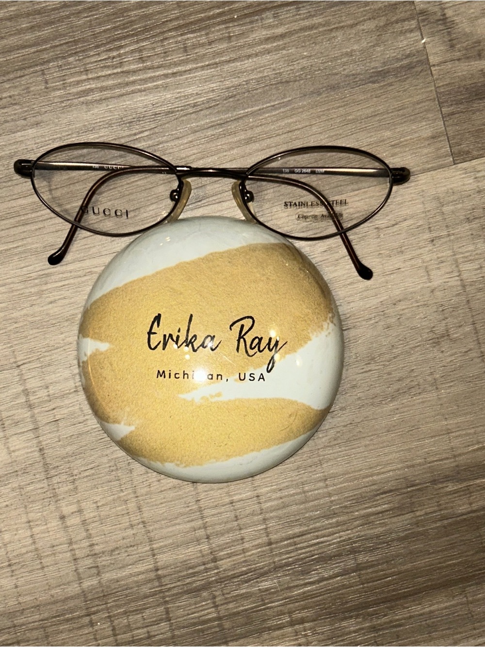 Gucci Brown Oval Optical Glasses